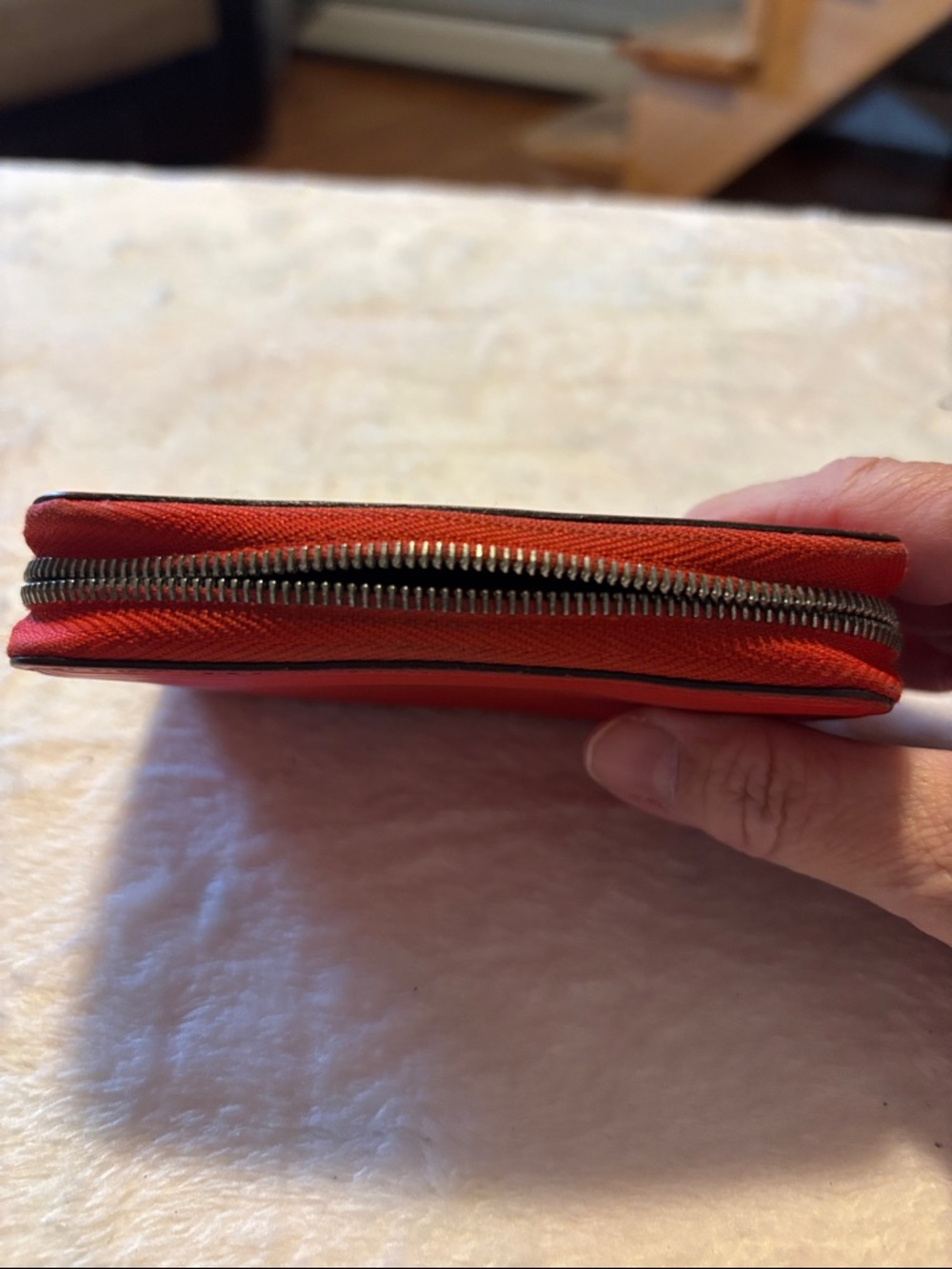 Louis Vuitton Orange-Red Epi Leather Zip Card Wallet - Picture 5 of 6